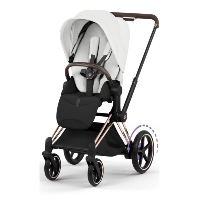 Cybex ePriam Style Collection Off White шасі Rosegold 5.0 коляска 2 в 1