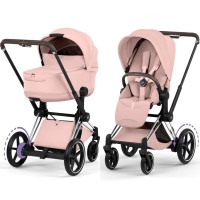 Cybex ePriam Style Collection Peach Pink chassis Chrome 5.0 stroller 2 in 1