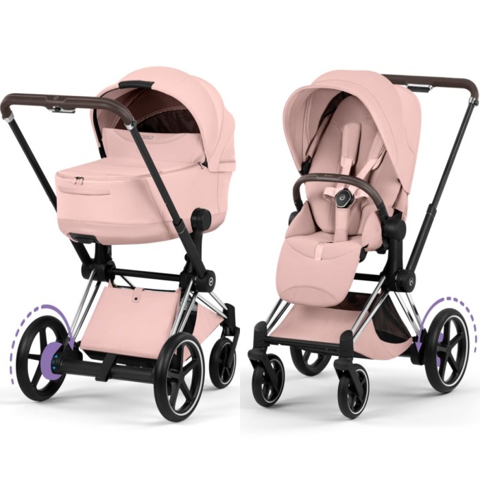 Cybex ePriam Style Collection Peach Pink шасі Chrome 5.0 коляска 2 в 1