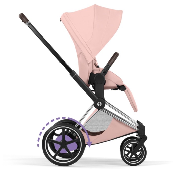 Коляска Cybex ePriam Style Collection Peach Pink шасі Chrome 5.0