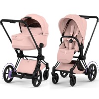 Cybex ePriam Style Collection Peach Pink chassis Matt Balck 5.0 stroller 2 in 1