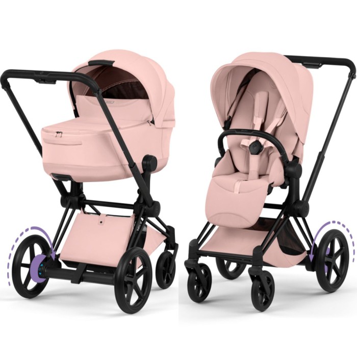 Cybex ePriam Style Collection Peach Pink шасі Matt Balck 5.0 коляска 2 в 1