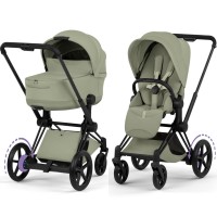 Cybex ePriam Style Collection Sage Green chassis Matt Balck 5.0 stroller 2 in 1