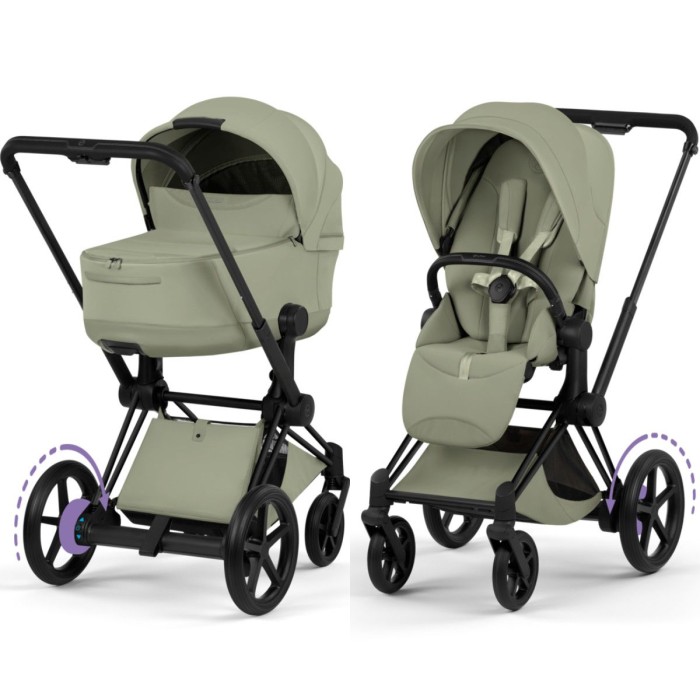Cybex ePriam Style Collection Sage Green шасі Matt Balck 5.0 коляска 2 в 1