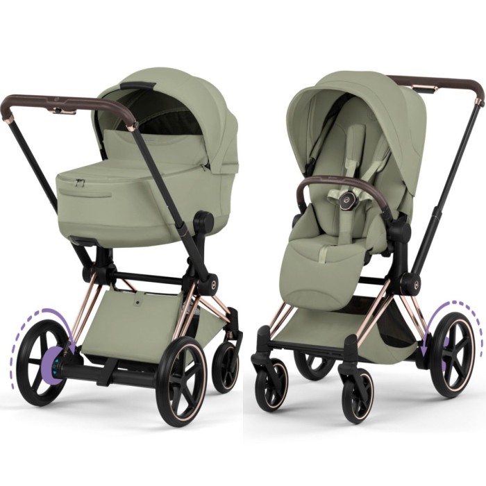 Cybex ePriam Style Collection Sage Green шасі Rosegold 5.0 коляска 2 в 1