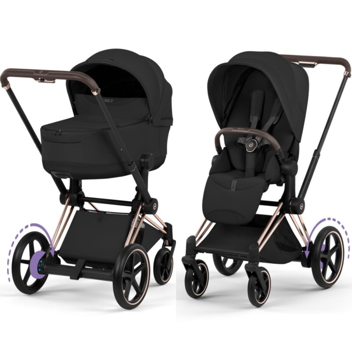 Cybex ePriam Style Collection Sepia Black шасі Rosegold 5.0 коляска 2 в 1