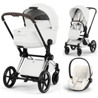 Cybex Priam Style Collection 3 в 1 Off White шасі Chrome 5.0 автокрісло Cloud T plus