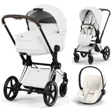 Cybex Priam Style Collection 3 в 1 Off White шасі Chrome 5.0 автокрісло Cloud T plus