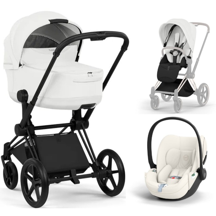 Cybex Priam Style Collection 3 в 1 Off White шасі Matt Balck 5.0 автокрісло Cloud T plus