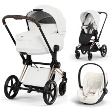 Cybex Priam Style Collection 3 в 1 Off White шасі Rosegold 5.0 автокрісло Cloud T plus