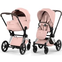Cybex Priam Style Collection 5.0 Peach Pink chassis Chrome stroller 2 in 1