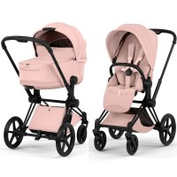Cybex Priam Style Collection 5.0 Peach Pink chassis Matt Black stroller 2 in 1