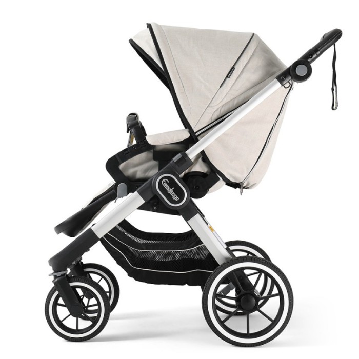 Коляска Emmaljunga NXT90 Silver FLAT Lounge Beige 2 в 1