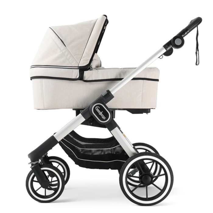 Коляска Emmaljunga NXT90 Silver FLAT Lounge Beige 2 в 1