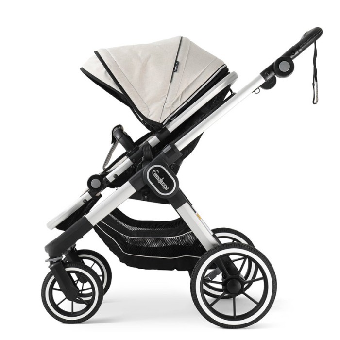 Коляска Emmaljunga NXT90 Silver ERGO Lounge Beige 2 в 1