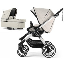 Коляска Emmaljunga NXT90 Silver FLAT Lounge Beige 2 в 1