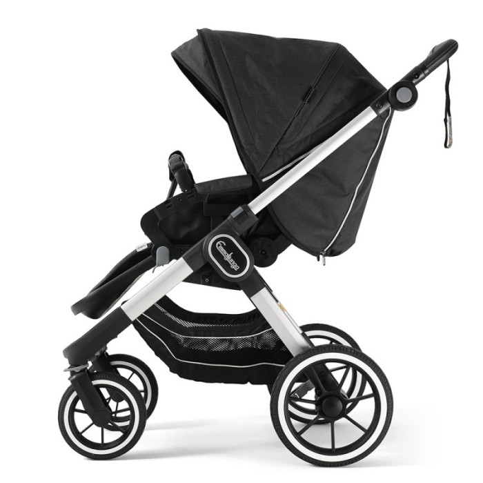 Коляска Emmaljunga NXT90 Silver FLAT Lounge Black 2 в 1