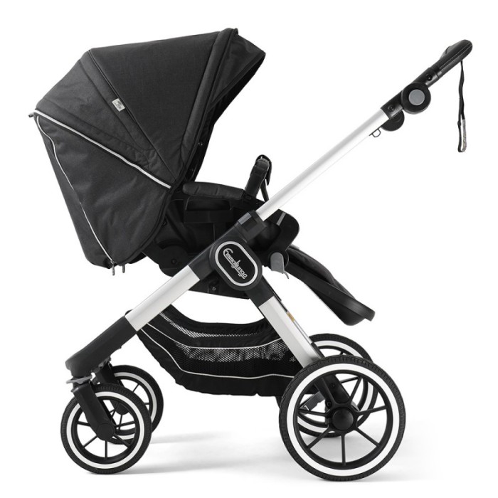 Коляска Emmaljunga NXT90 Silver FLAT Lounge Black 2 в 1