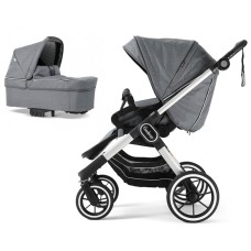 Stroller Emmaljunga NXT90 Silver FLAT Lounge Grey 2 in 1