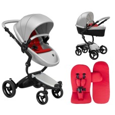 Stroller Mima Xari Argento chassis Black BB starter pack Ruby Red