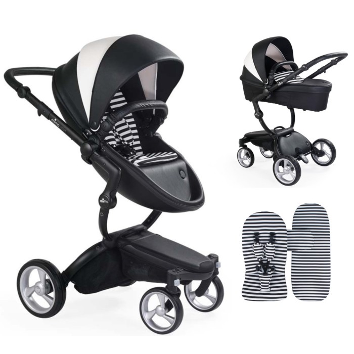 Коляска Mima Xari Black&White шасі black BB стартовий набір Black&White