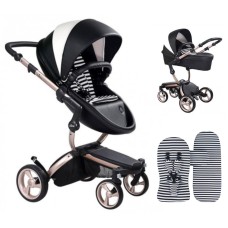 Stroller Mima Xari Black&White chassis Rose Gold starter pack Black&White