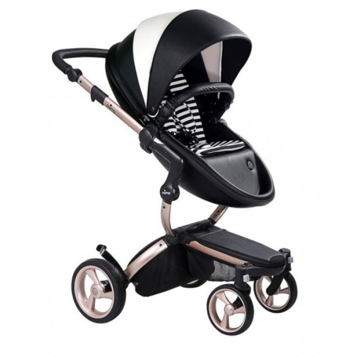 Коляска Mima Xari Black&White шасі Rose Gold стартовий набір Black&White