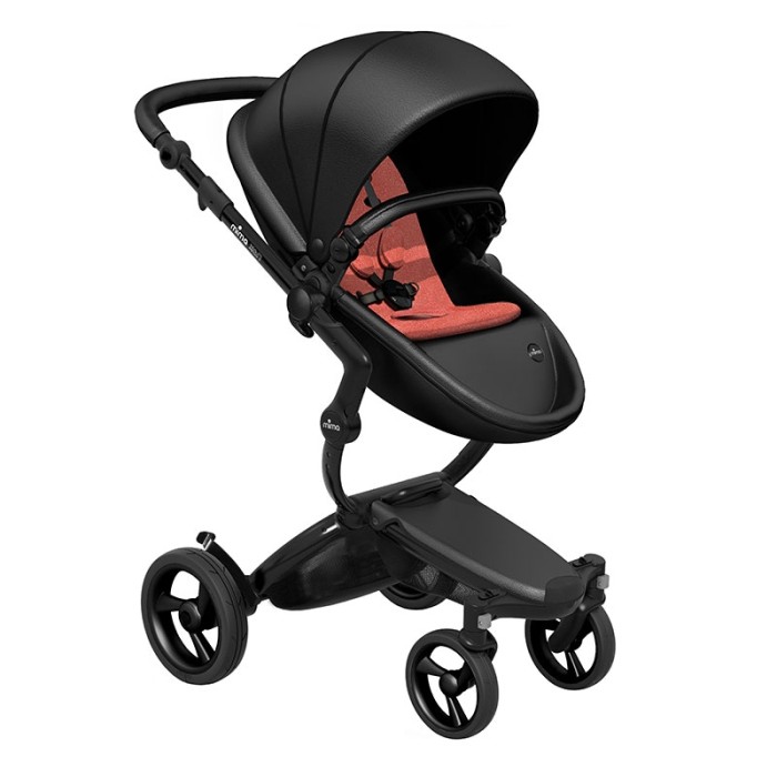 Stroller Mima Xari black chassis black BB starter pack Coral Red