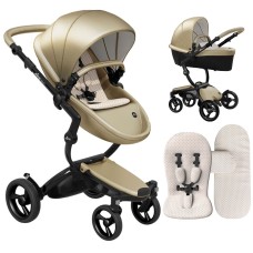 Stroller Mima Xari Champagne chassis Black BB starter pack Sandy Beige