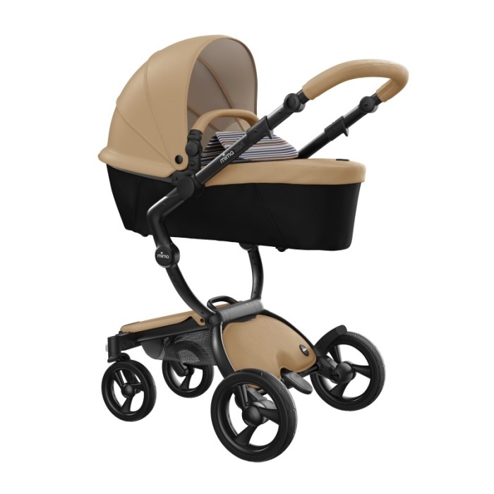 Stroller Mima Xari Latte chassis Black BB starter pack Autumn Stripes