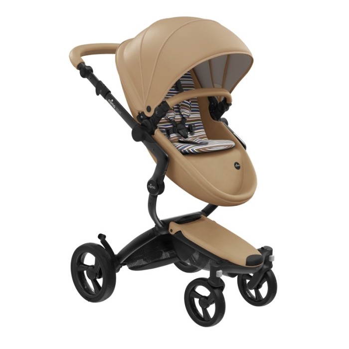 Stroller Mima Xari Latte chassis Black BB starter pack Autumn Stripes