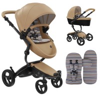 Коляска Mima Xari Latte шасі Black BB стартовий набір Autumn Stripes