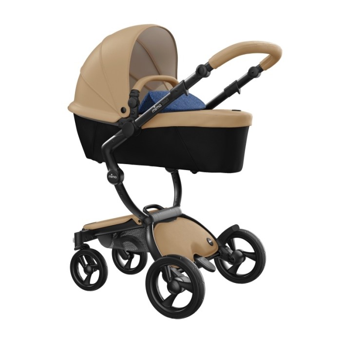 Stroller Mima Xari Latte chassis Black BB starter pack Denim Blue