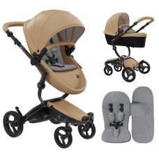 Stroller Mima Xari Latte chassis Black BB starter pack London Grey