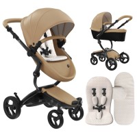 Stroller Mima Xari Latte chassis Black BB starter pack Sandy Beige