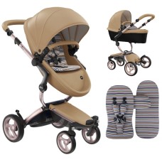 Stroller Mima Xari Latte chassis Rose Gold starter pack Autumn Stripes