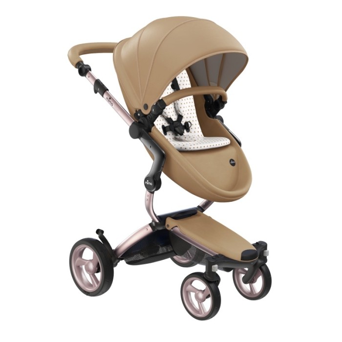 Stroller Mima Xari Latte chassis Rose Gold starter pack Sandy Beige
