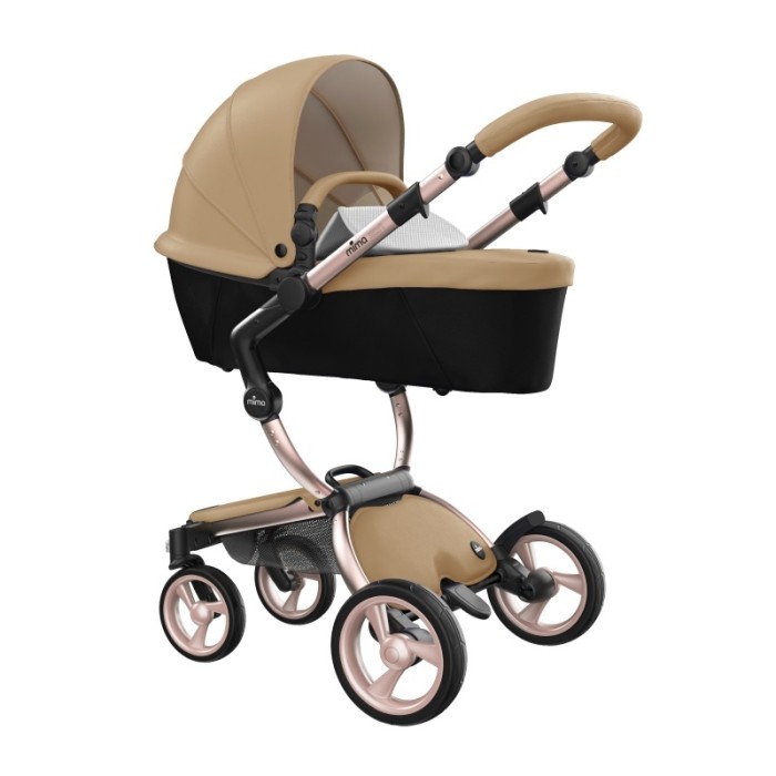 Stroller Mima Xari Latte chassis Rose Gold starter pack Stone White