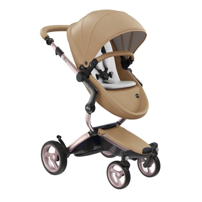 Stroller Mima Xari Latte chassis Rose Gold starter pack Stone White