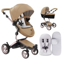 Коляска Mima Xari Latte шасі Rose Gold стартовий набір Stone White