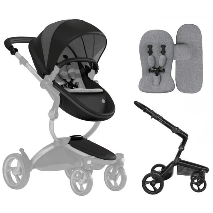 Коляска Mima Xari London Grey шасі Black BB стартовий набір London Grey