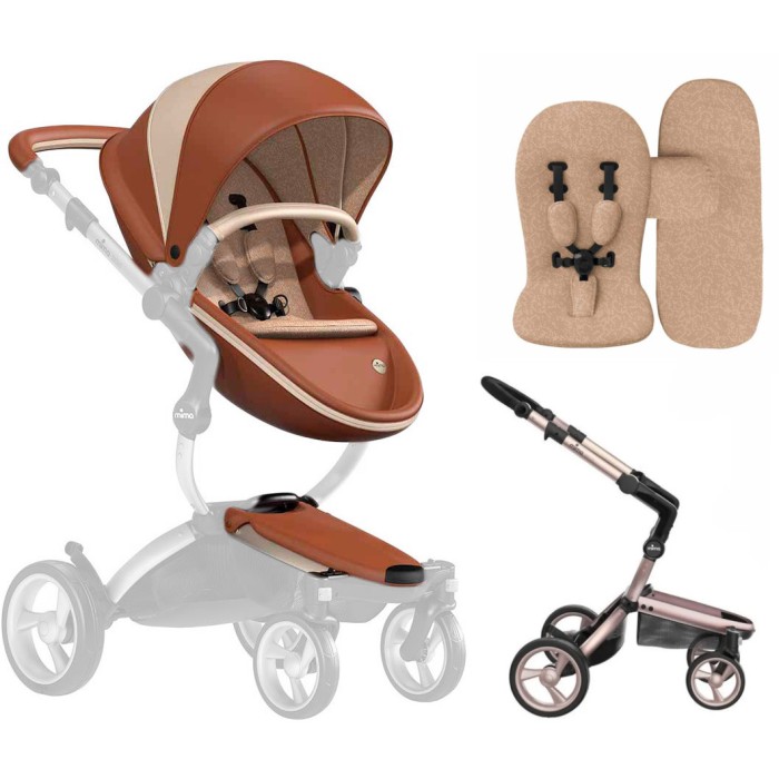 Коляска Mima Xari Camel шасі Rose Gold