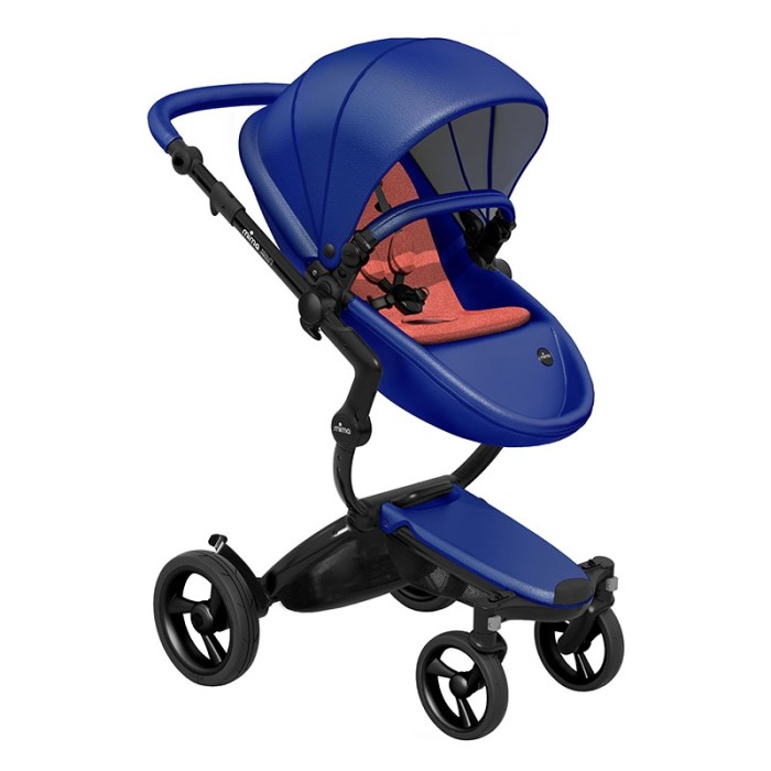 Коляска Mima Xari Royal Blue шасі Black BB стартовий набір Coral Red