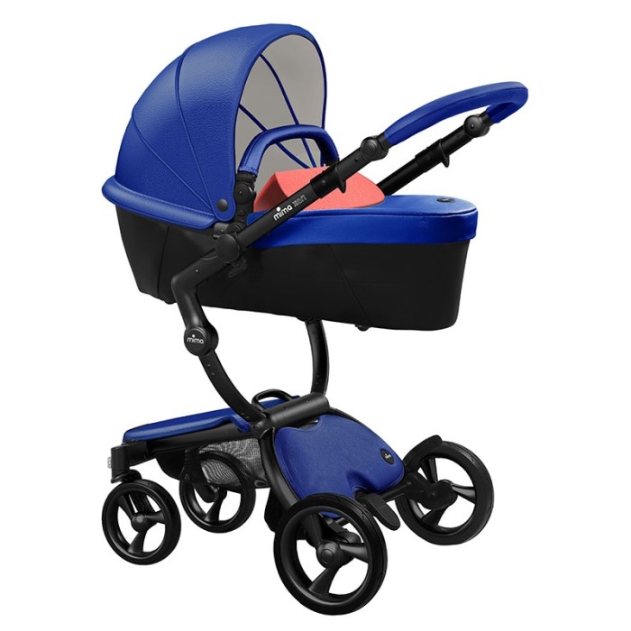 Коляска Mima Xari Royal Blue шасі Black BB стартовий набір Coral Red