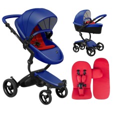 Коляска Mima Xari Royal Blue шасі Black BB стартовий набір Ruby Red