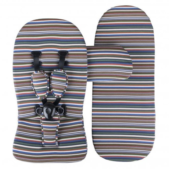 S113AS - Starter set (seat cover, seat belts, shoulder pads, mattress) - Autumn Stripes