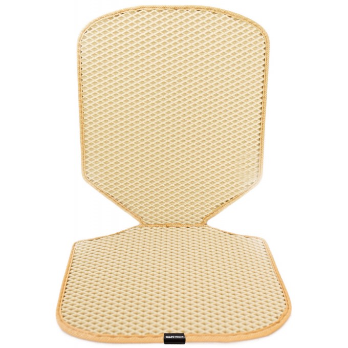  Protective mat for car seat, cream with beige edging