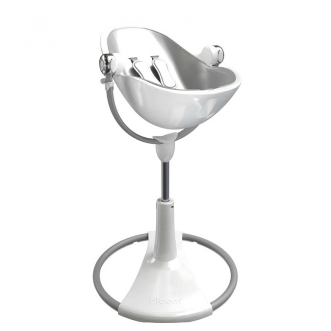 Bloom стульчик для кормления Fresco White (без вкладиша)+Bloom набор вкладышей Fresco lunar silver