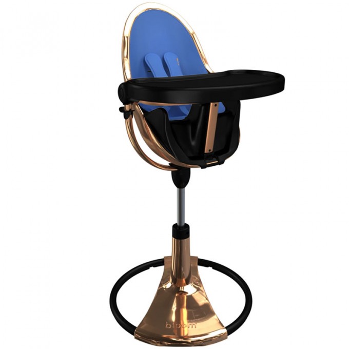 Bloom стульчик для кормления Fresco Rose Gold Black (без вкладиша)+Bloom набор вкладышей Fresco riviera blue