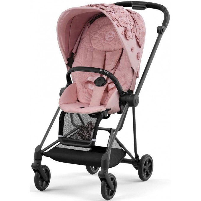 Stroller Cybex Mios 4.0 Simply Flowers Pink chassis Matt Black